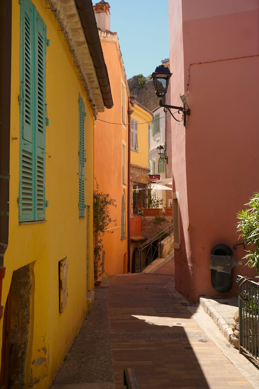Colourful old-town street on the Côte d'Azur